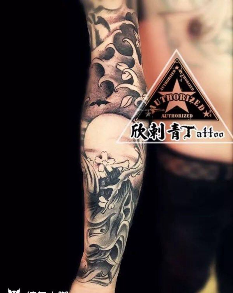 般若花臂纹身图片