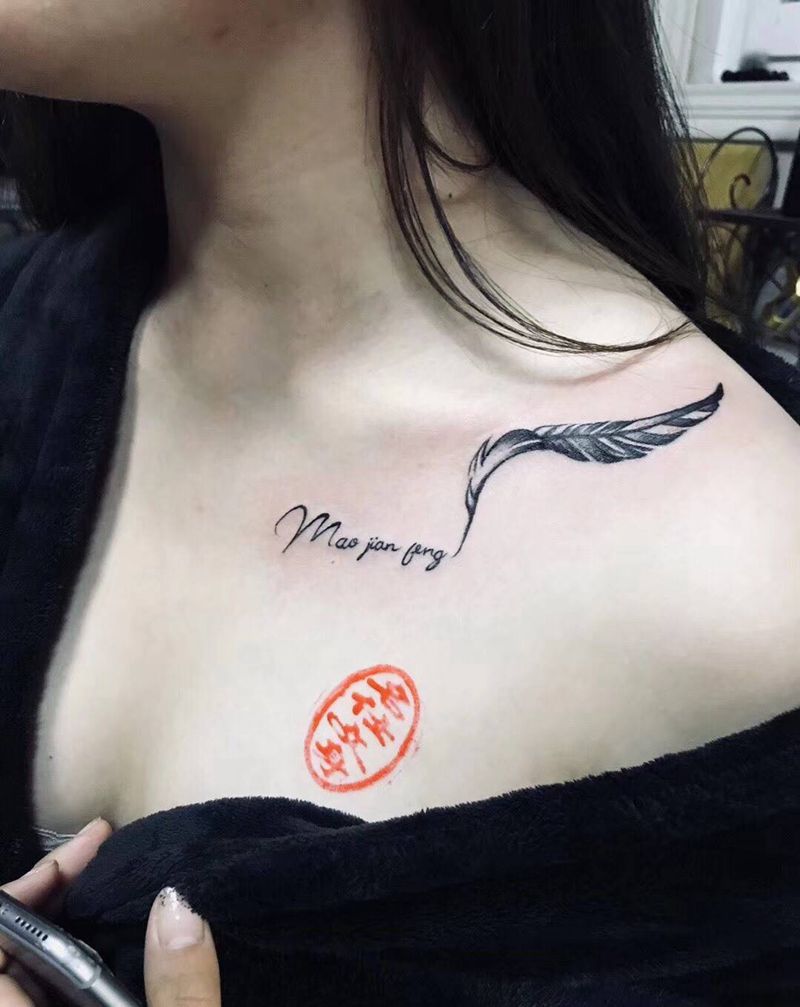 羽毛纹身图片