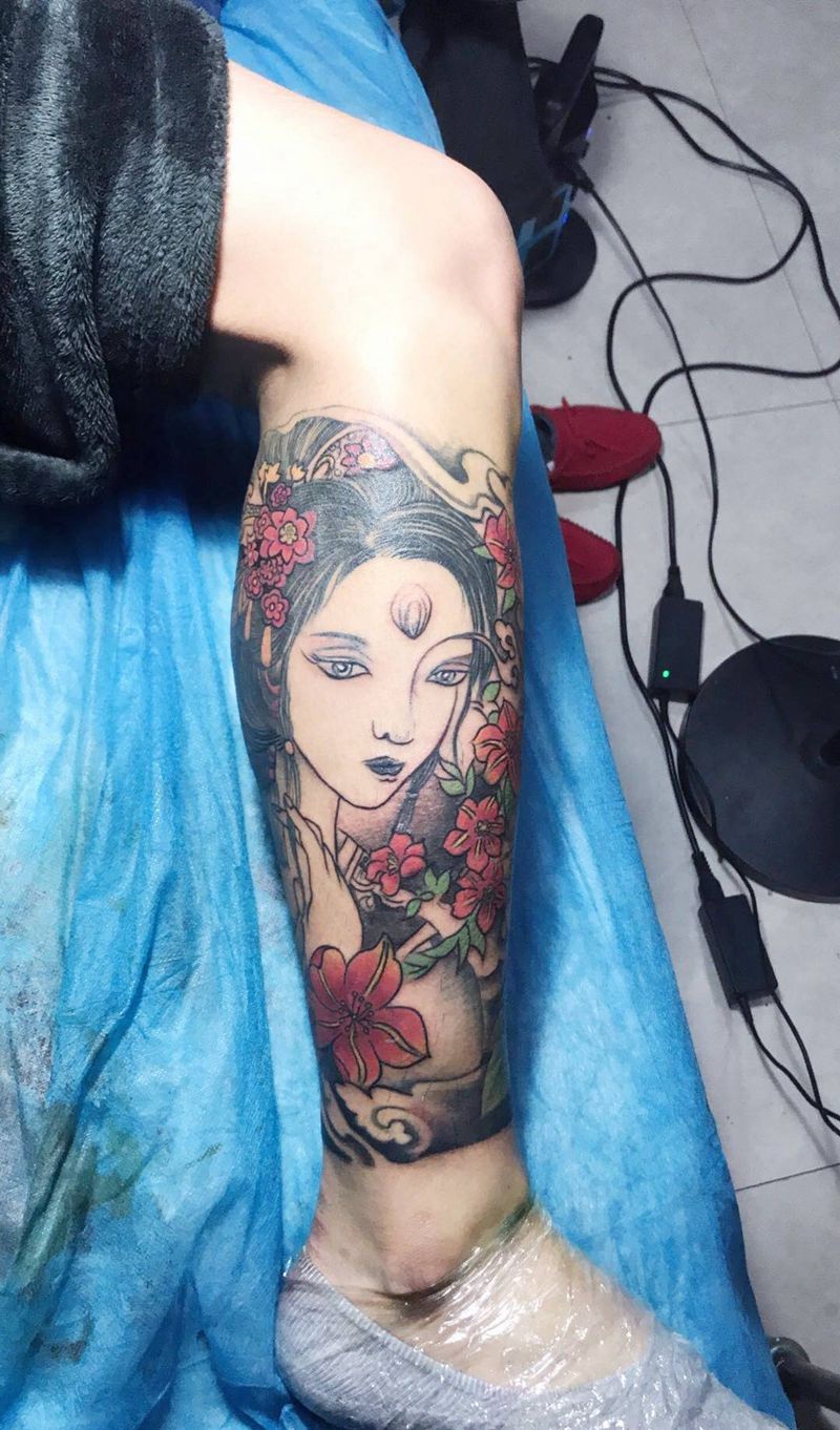 包小腿纹身图片