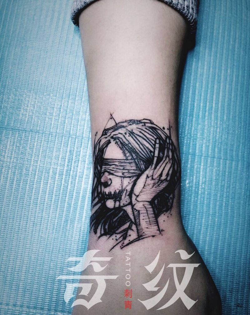 不听不看不说纹身图片