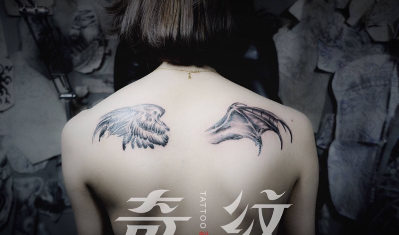 翅膀纹身图片