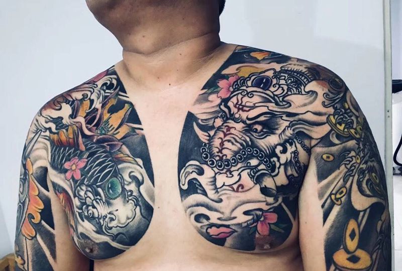 双半甲纹身图片