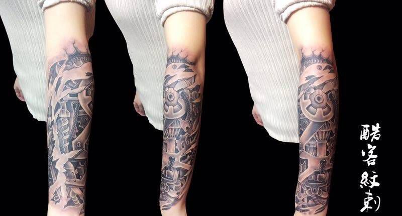 机械手臂纹身图片