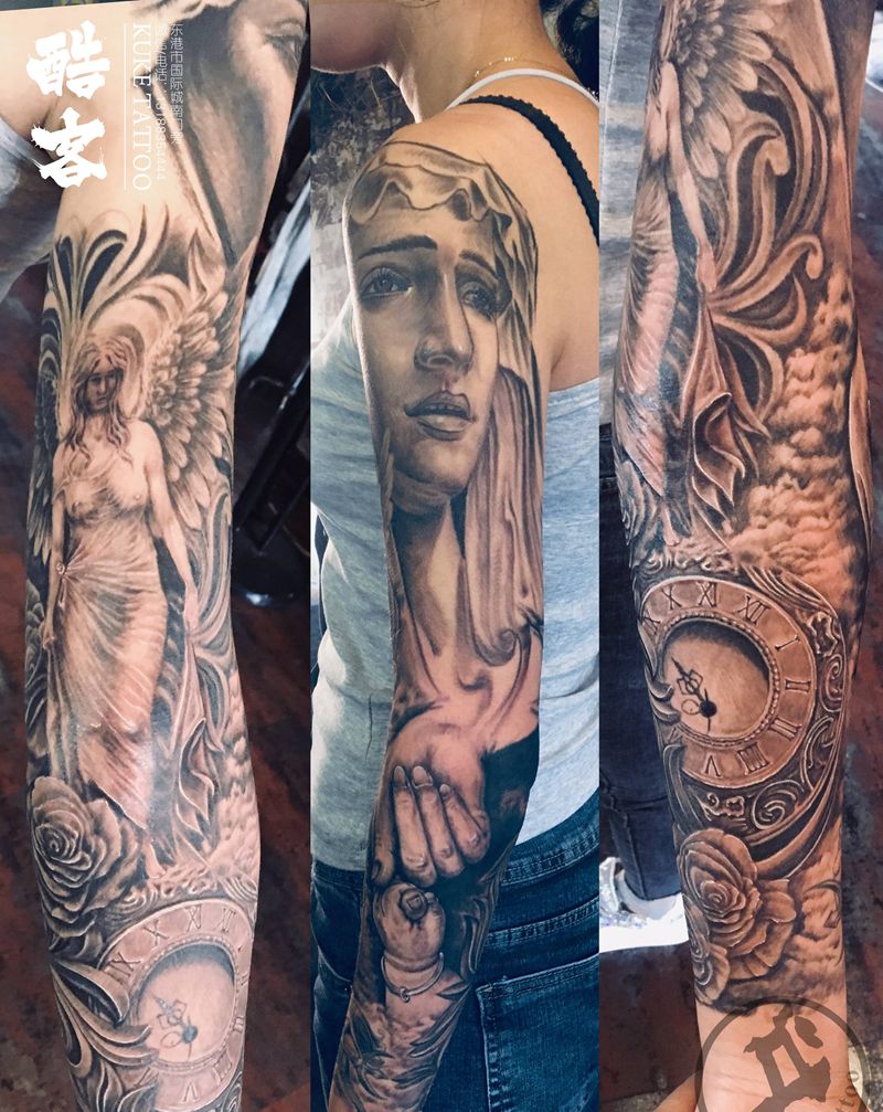 欧美纹身图片_肩部纹身图案