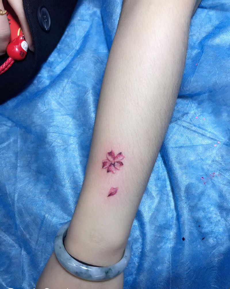 樱花纹身图片_手臂纹身图案