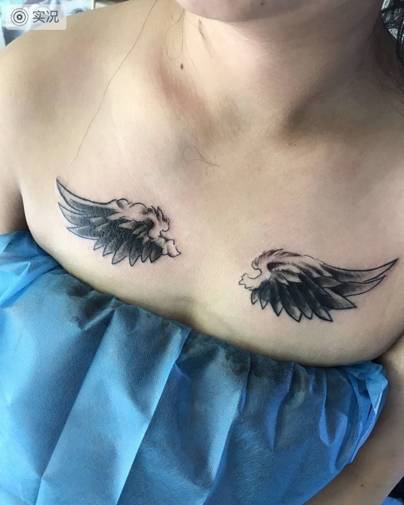 遮盖纹身图片_胸部纹身图案