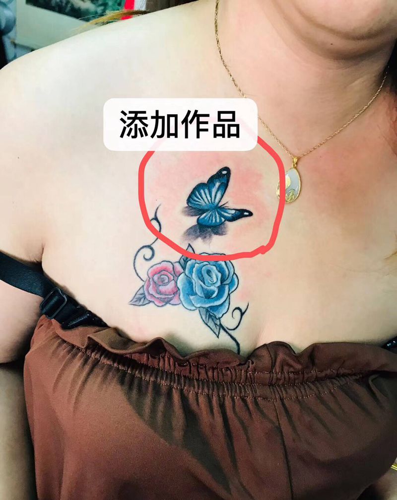 旧纹身添加纹身图片_胸部纹身图案