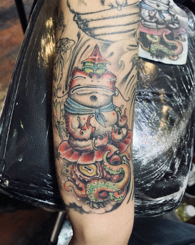 蛤蟆纹身图片_手臂纹身图案