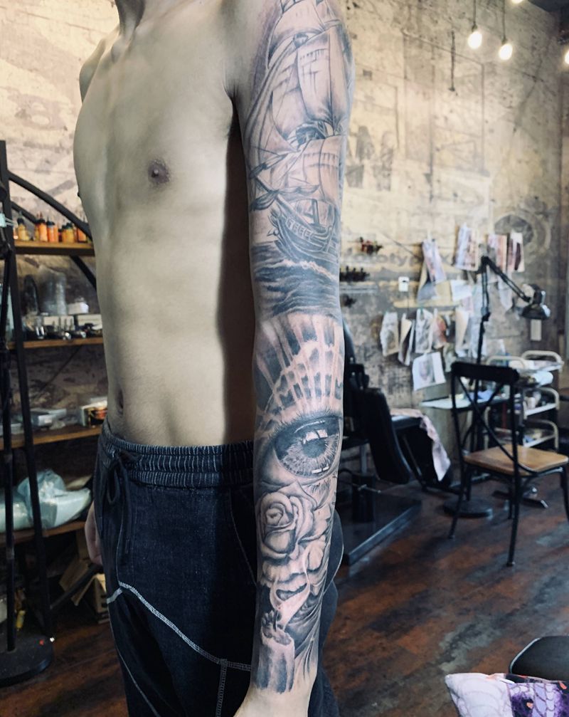 包臂纹身图片_手部纹身图案