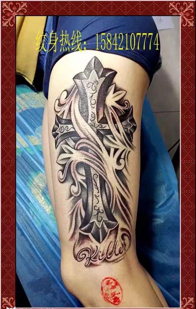 十字架纹身图片