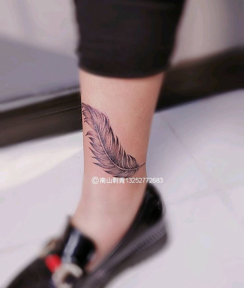 遮盖纹身图片_脚部腿部点刺几何遮盖纹身图案