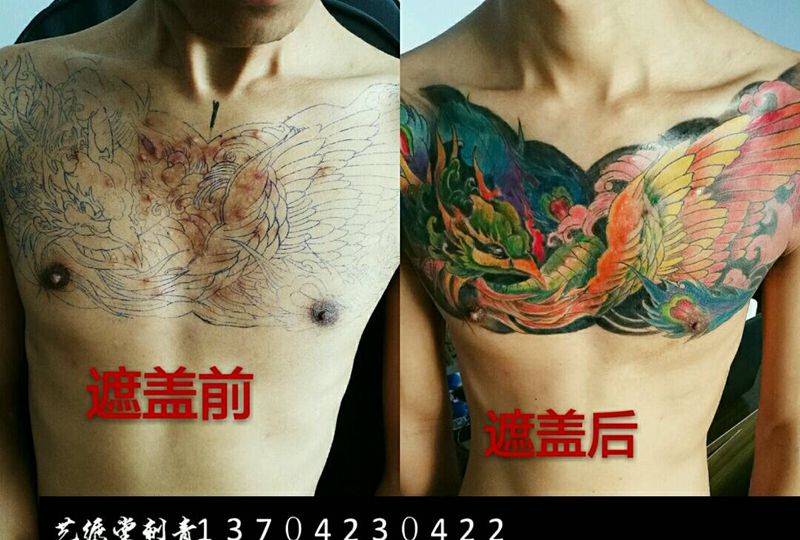 遮盖凤凰纹身图片