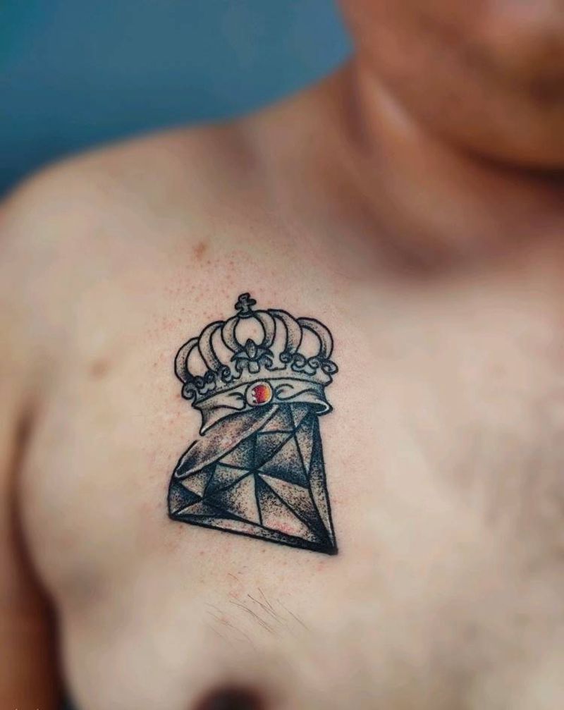 钻纹身图片_胸部腹部水墨Old School纹身图案