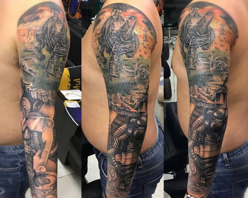 覆盖 纹身 犀牛