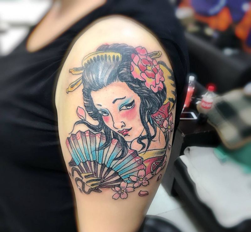 艺妓纹身图片