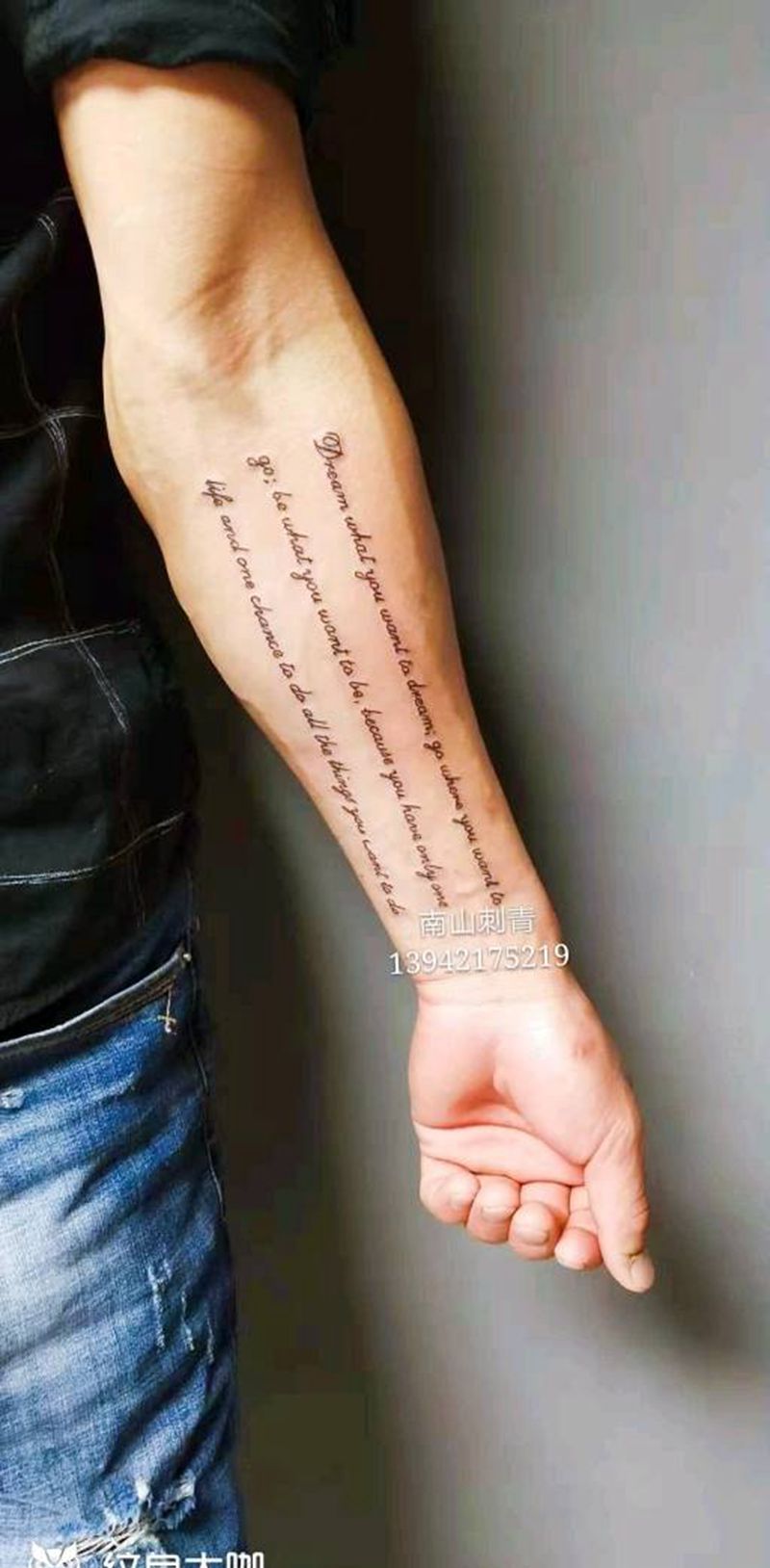 英文纹身图片_手部手臂图腾花体字纹身图案