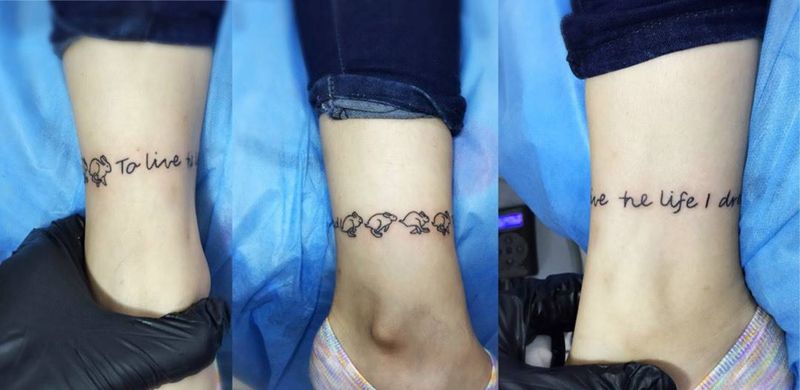 兔子+过我梦想的生活纹身图片