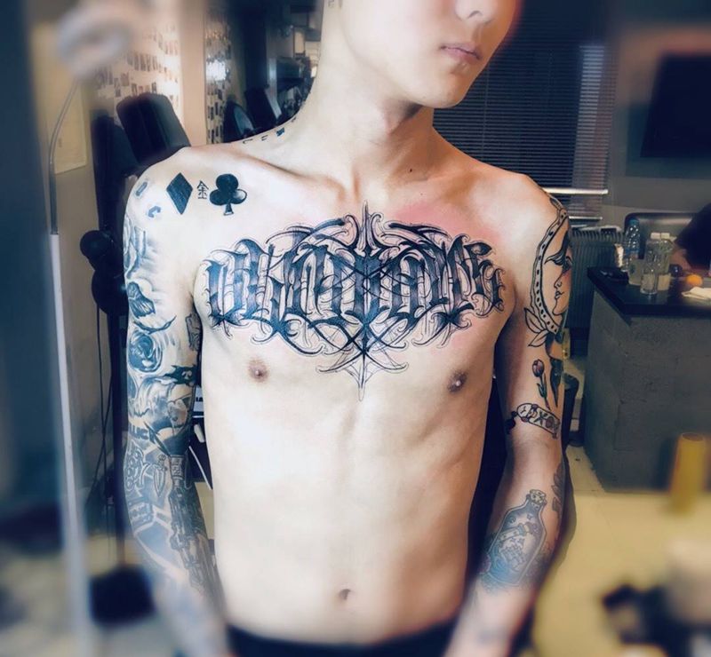 激进 极限 奇卡诺英文纹身图片