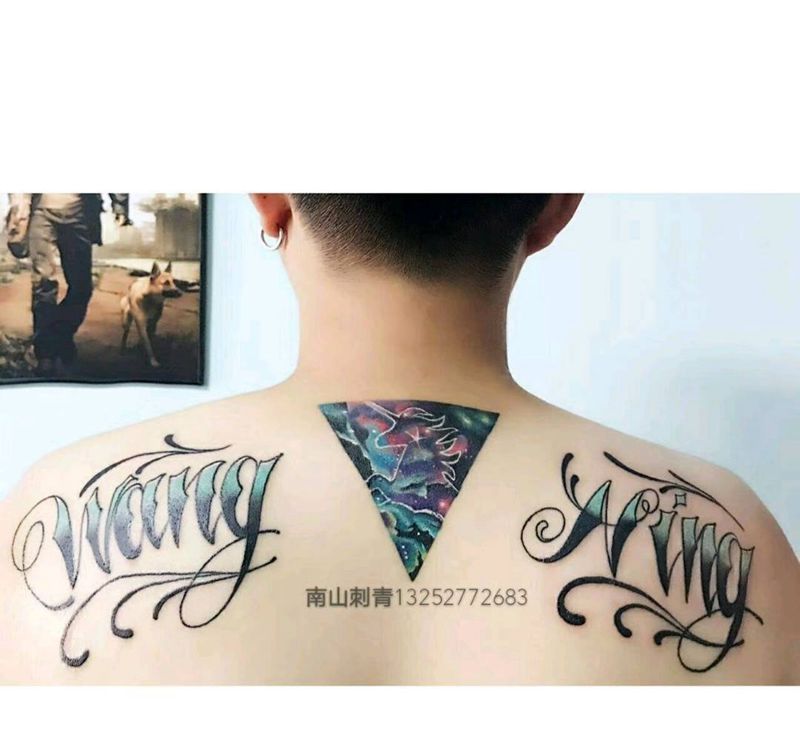 遮盖作品加花体纹身图片_背部腰部Old SchoolNew School纹身图案