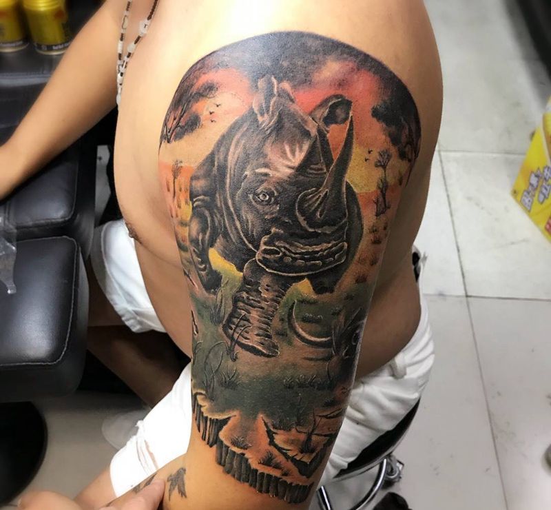 犀牛纹身图片