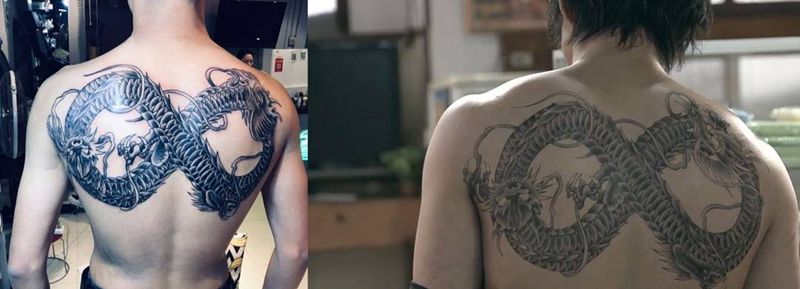 无间双龙纹身图片