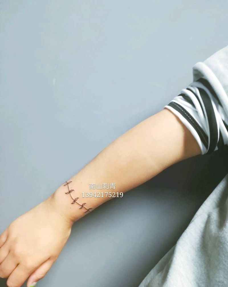 手链纹身图片_手臂手部几何图腾纹身图案