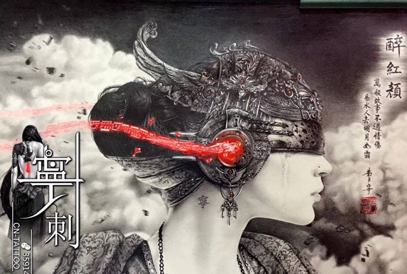 素描作品纹身图片