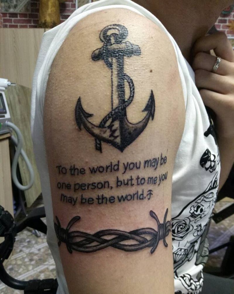 船锚纹身图片_肩部欧美原创成品纹身图案