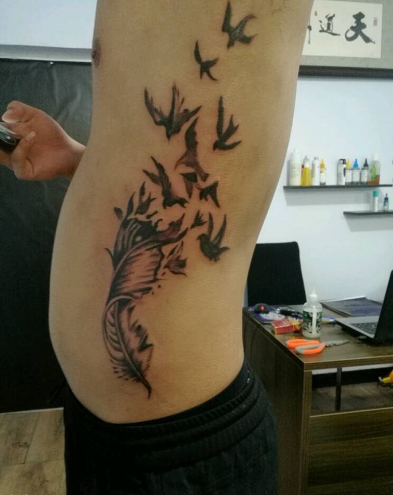 羽毛纹身图片