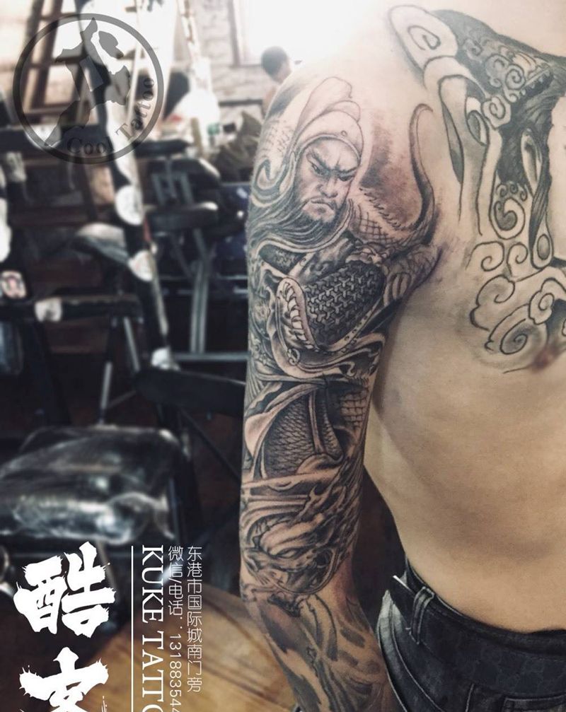 大臂关羽纹身图片