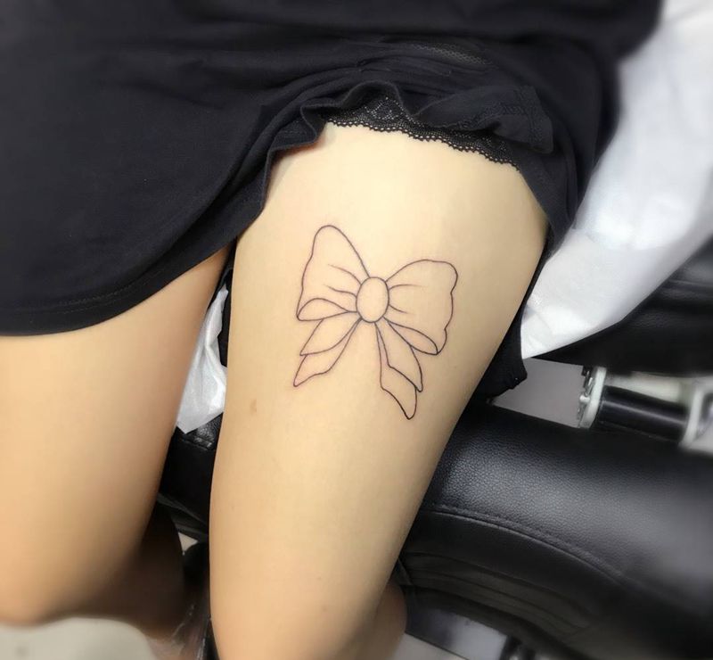 蝴蝶结纹身图片