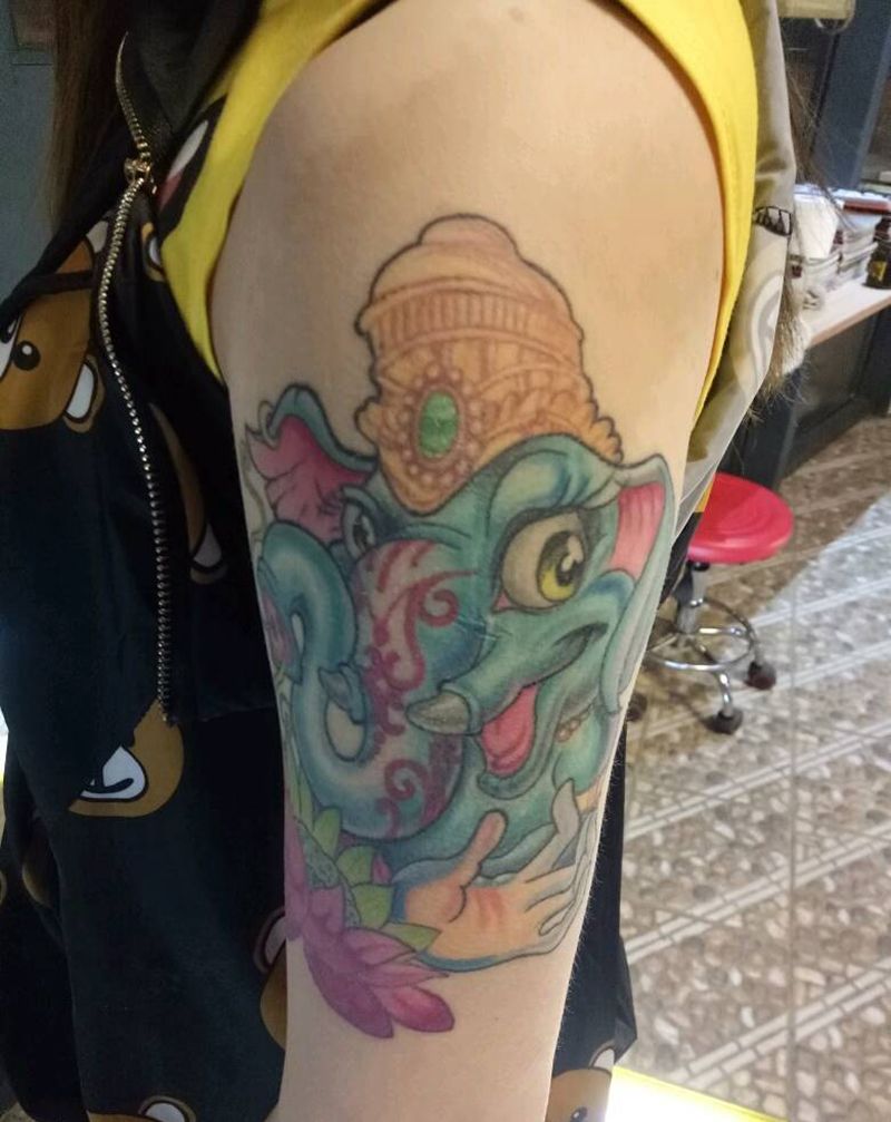 泰文纹身图片_手臂写实动物成品纹身图案