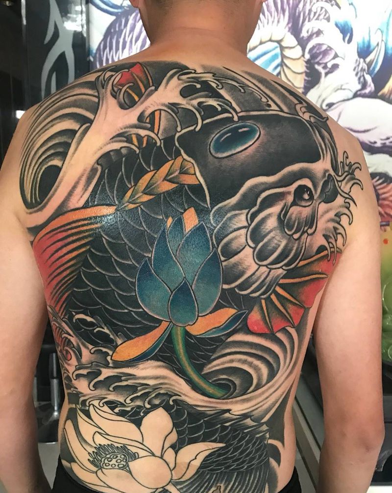 鲤鱼未完成纹身图片