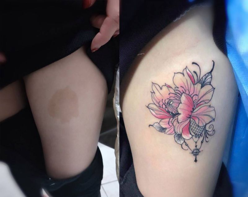 覆盖胎记纹身图片