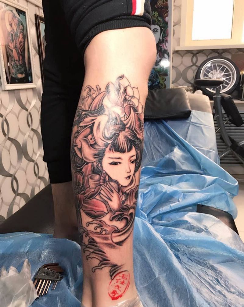 艺妓纹身图片