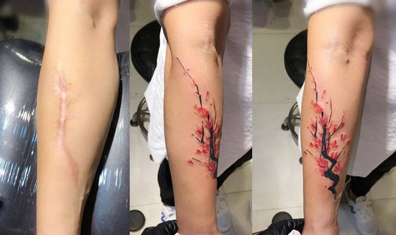 覆盖疤痕纹身图片