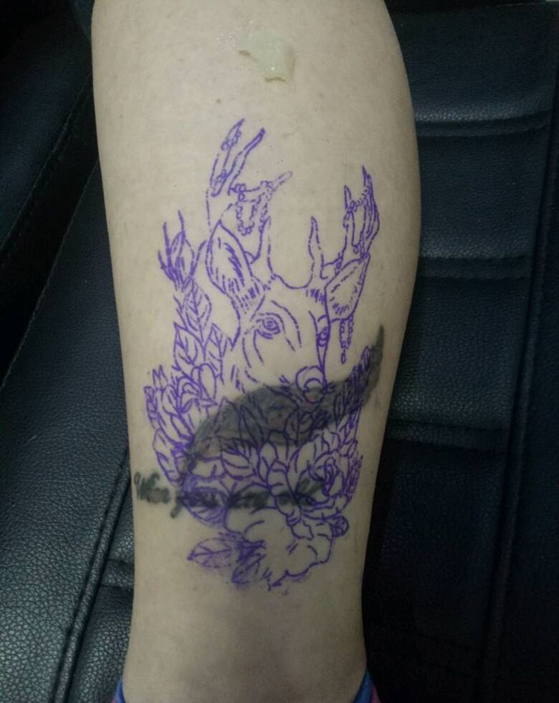 遮盖！又是遮盖纹身图片_脚部传统动物成品纹身图案