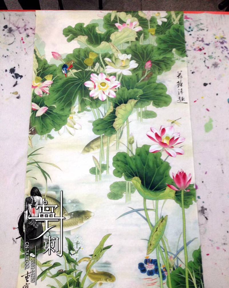 国画作品纹身图片_国画手稿纹身图案