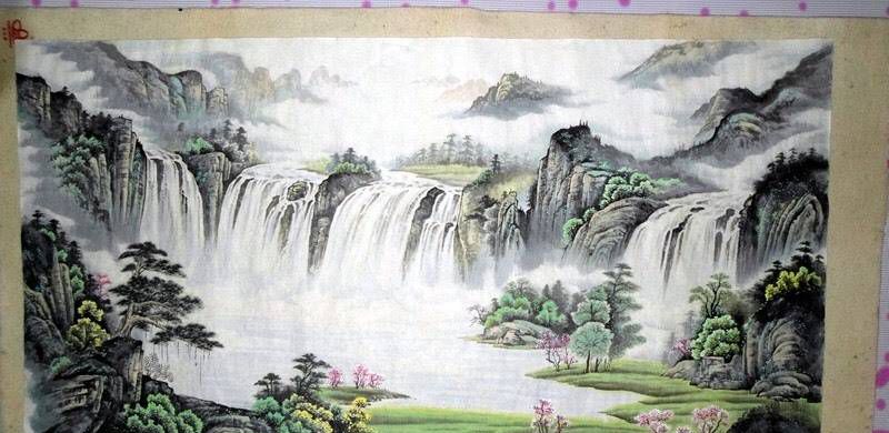 山水纹身图片_手稿国画纹身图案