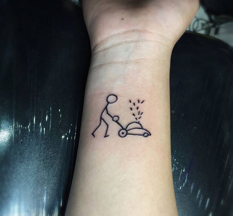 除草工纹身图片