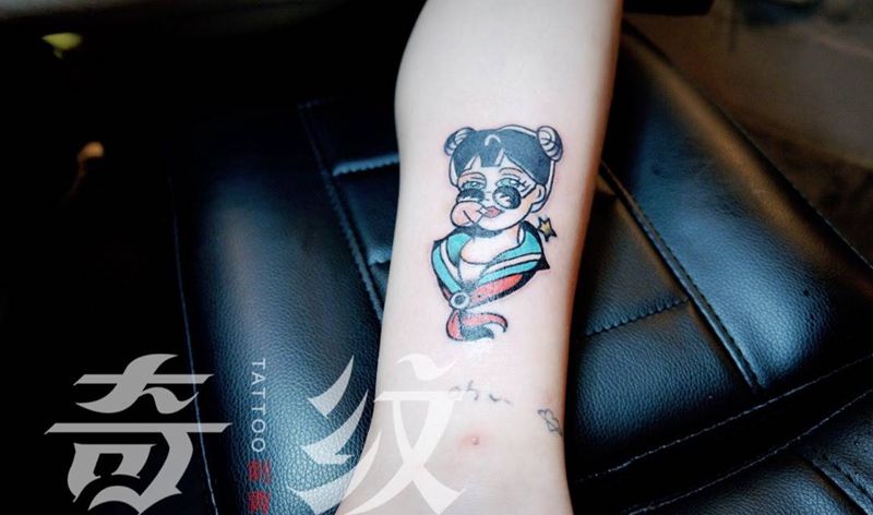 美少女哈哈哈纹身图片