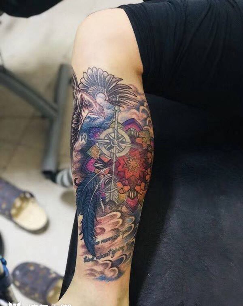 欧美包小腿纹身图片