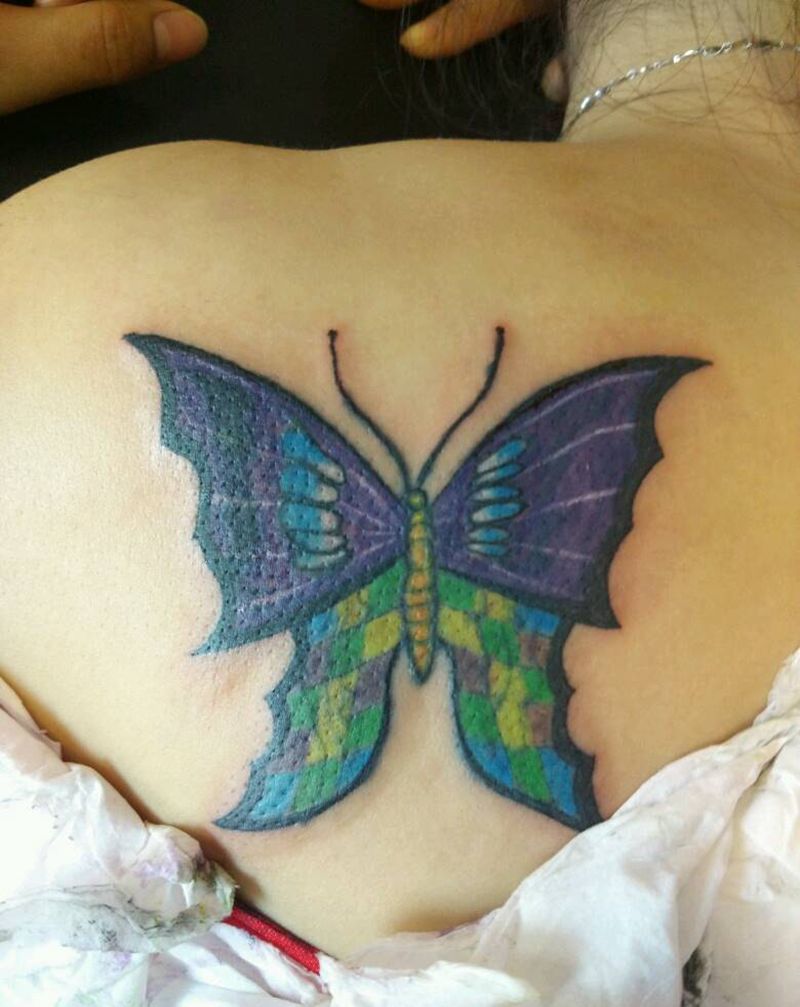 失败纹身修改纹身图片_背部传统动物成品纹身图案