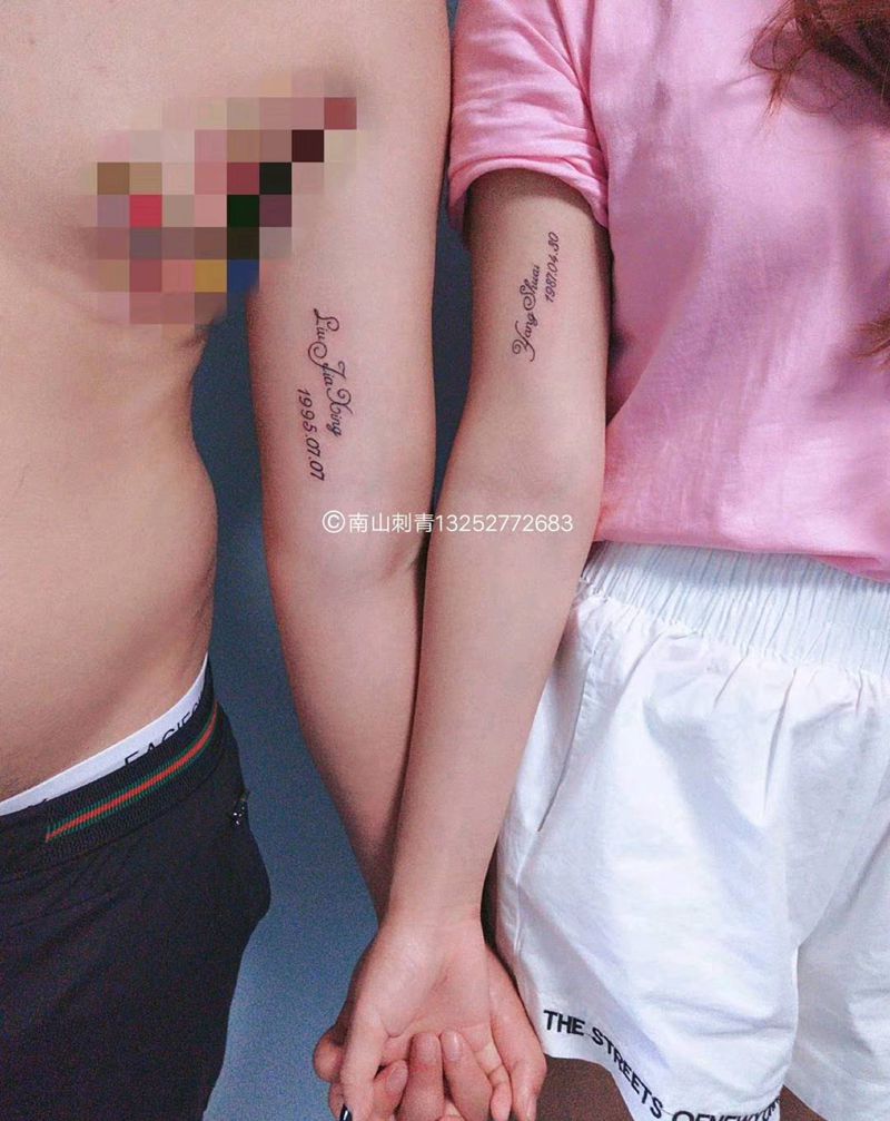 情侣纹身图片_手部肩部图腾几何纹身图案