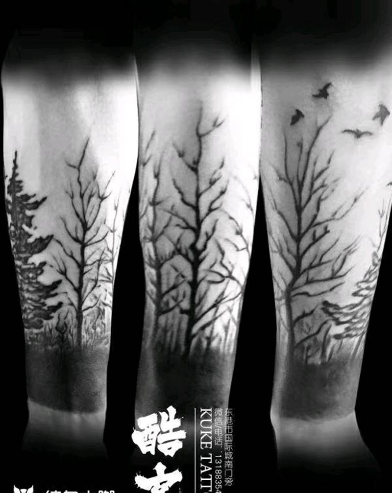 小臂暗黑风纹身图片