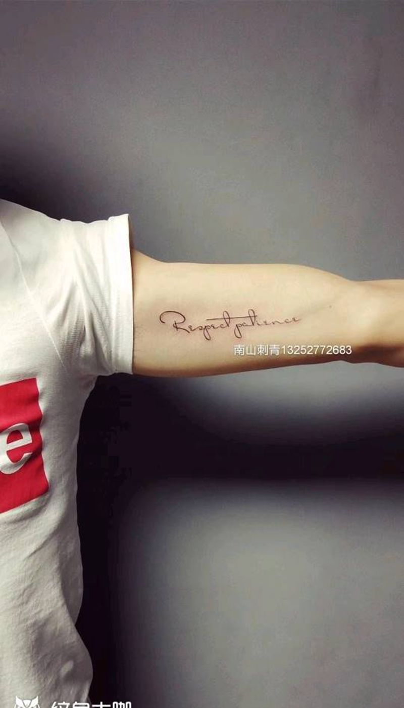 英文纹身图片_手臂臀部花体字图腾纹身图案