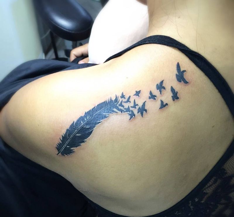 羽毛纹身图片