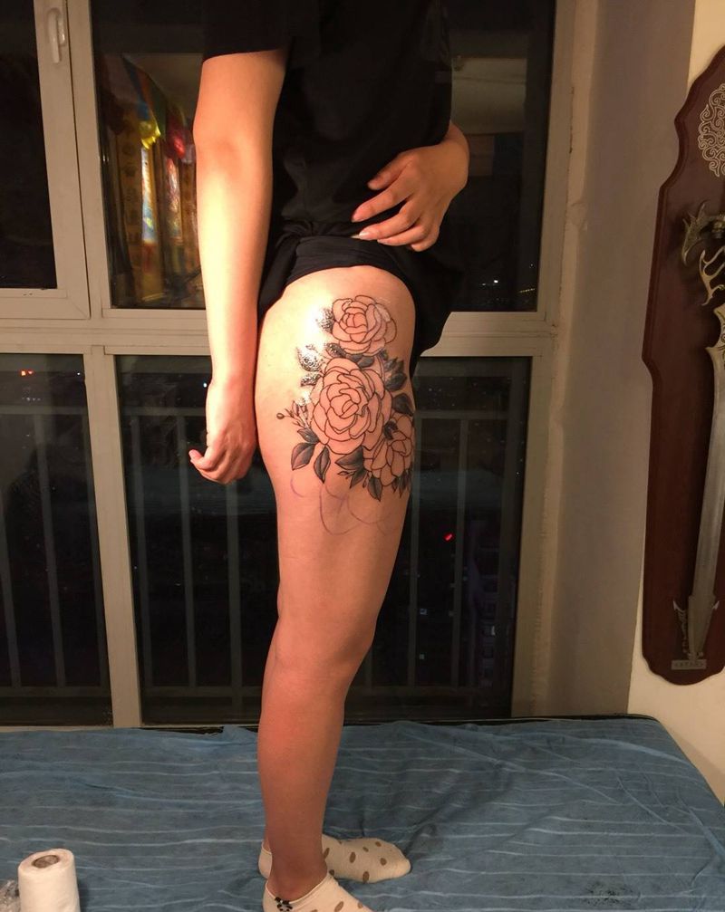 花 未完成纹身图片