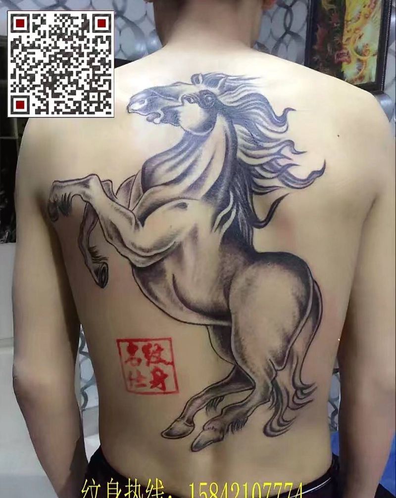 马纹身图片