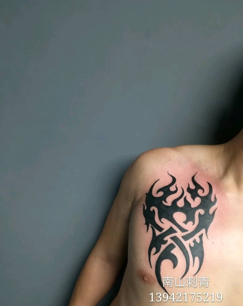 图腾纹身图片_胸部图腾纹身图案